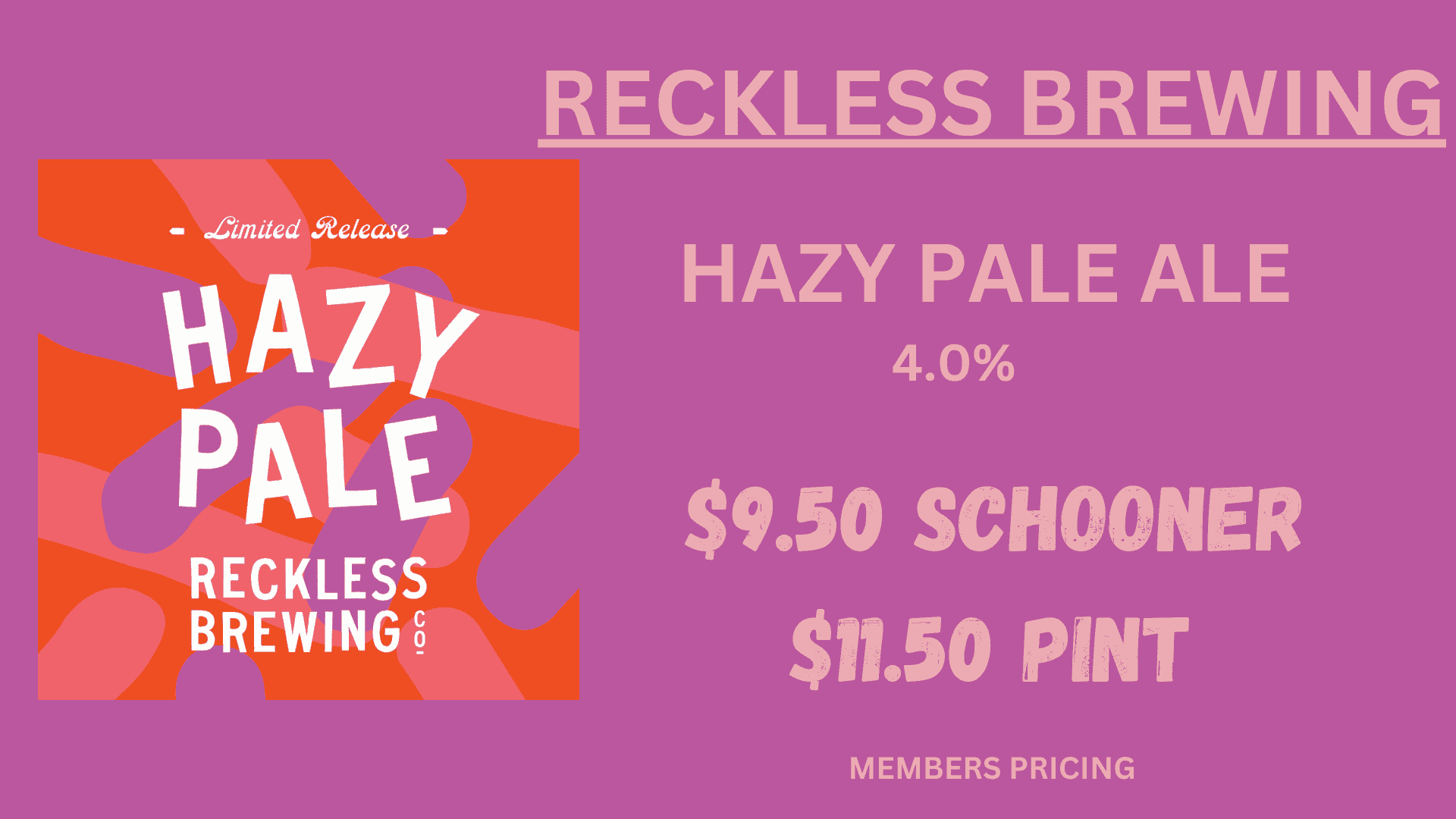 Recklace Brewing Hazy Pale