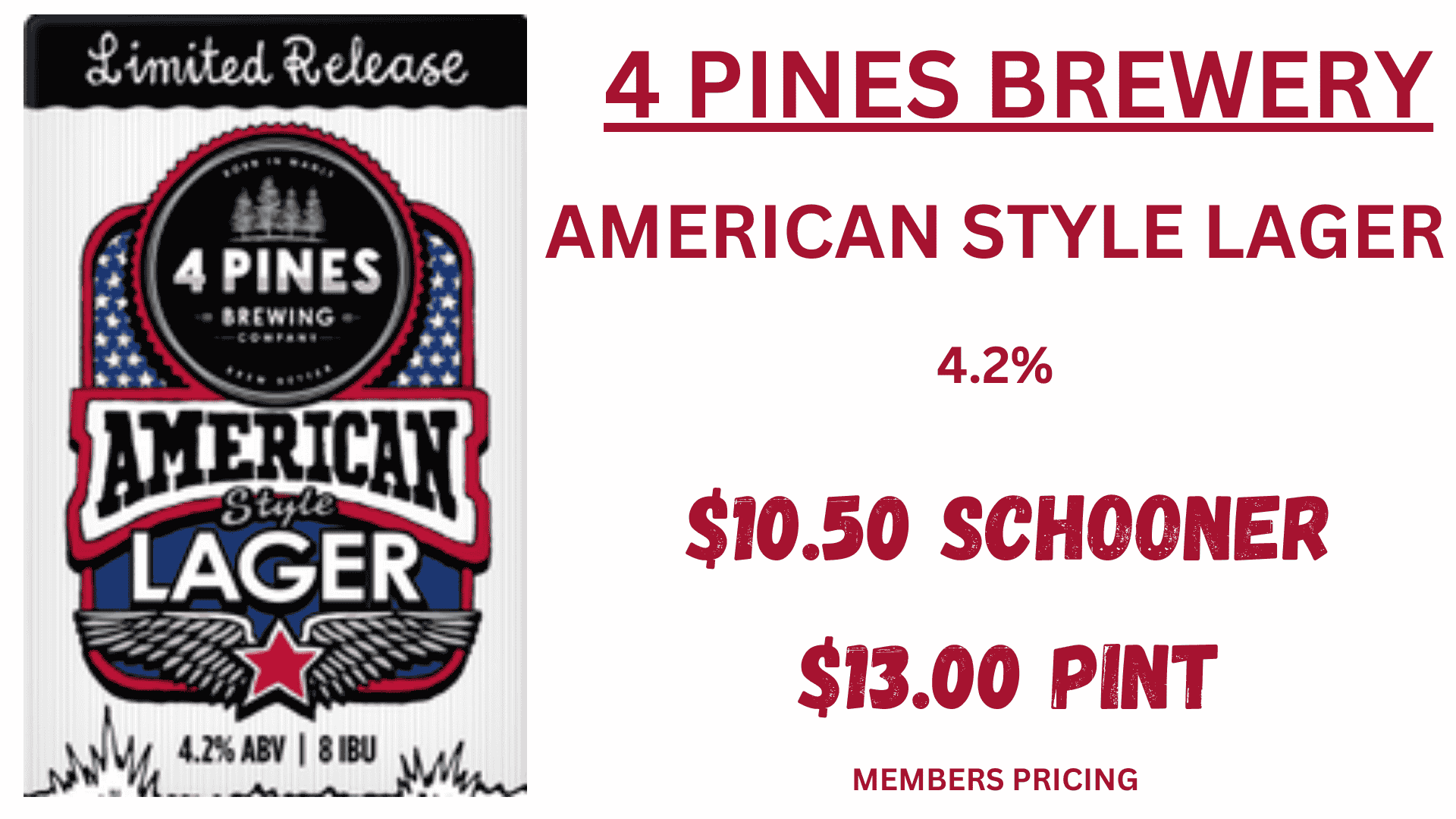 4 Pines Brewery American Style Lager