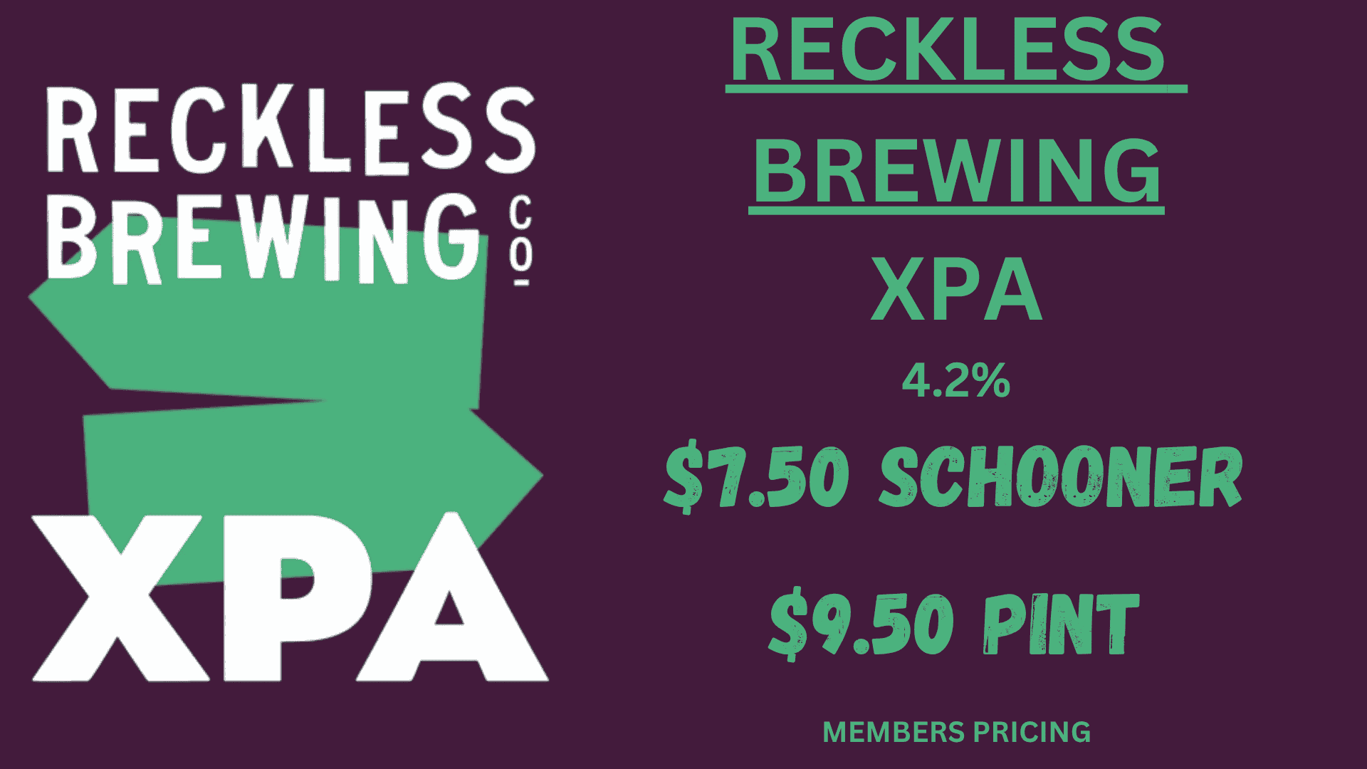 Reckless Brewing XPA
